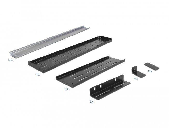 Delock Soporte Carril Din 19 " 4 U,