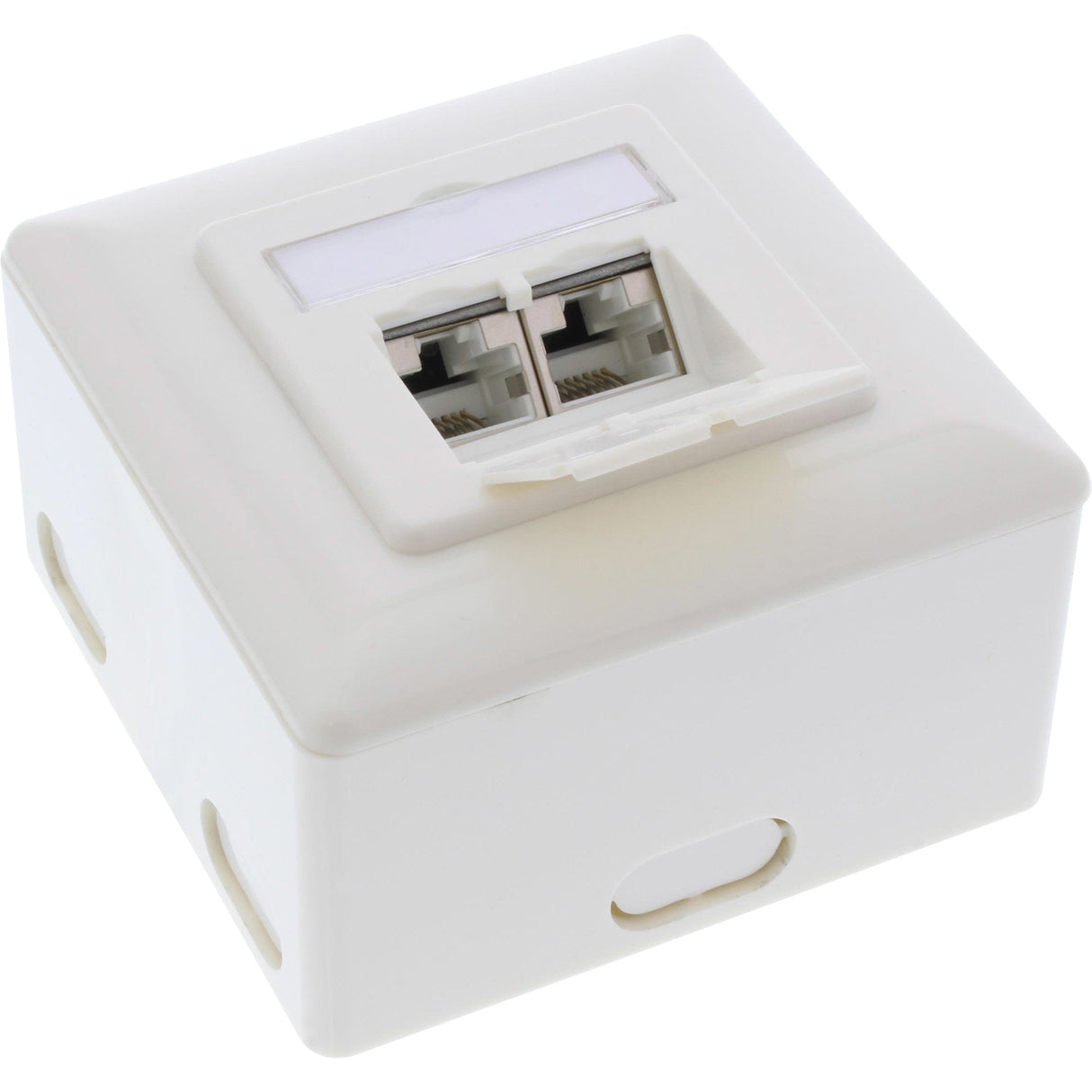 Inline Wall Plate Cat.6a Montaje En Superficie 2x Rj45 Hembra Ral9010 Blanco
