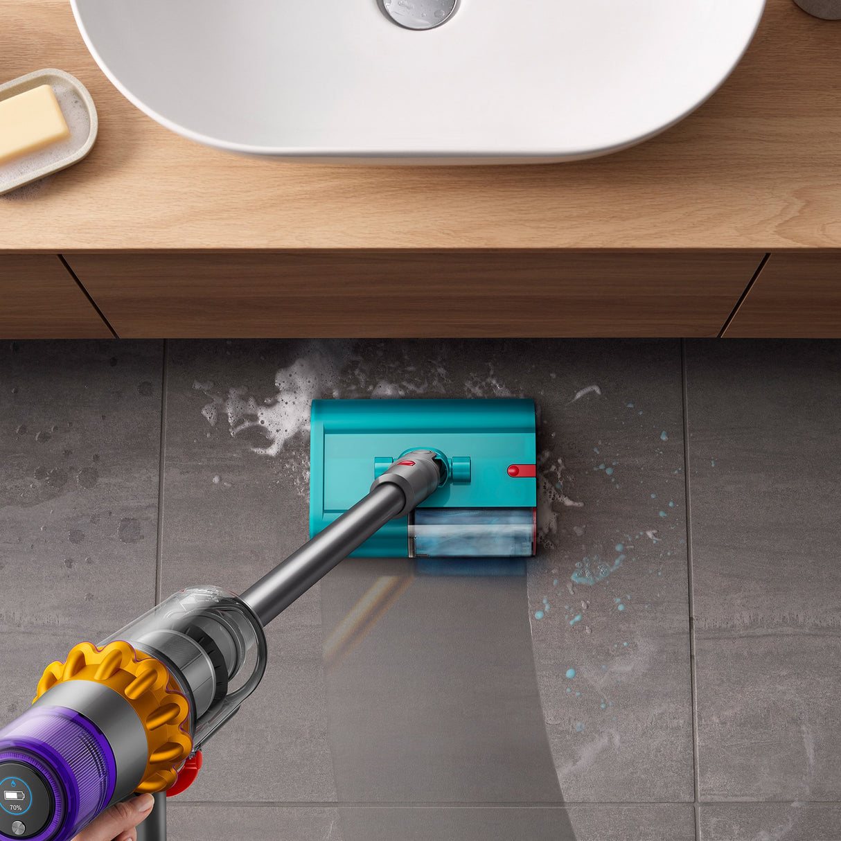 EAN 5025155085073 - Dyson V15s Detect Submarine Aspiradora escoba 2 en 1 Batería Seca y húmeda Sin bolsa Níquel, Amarillo imagen 11