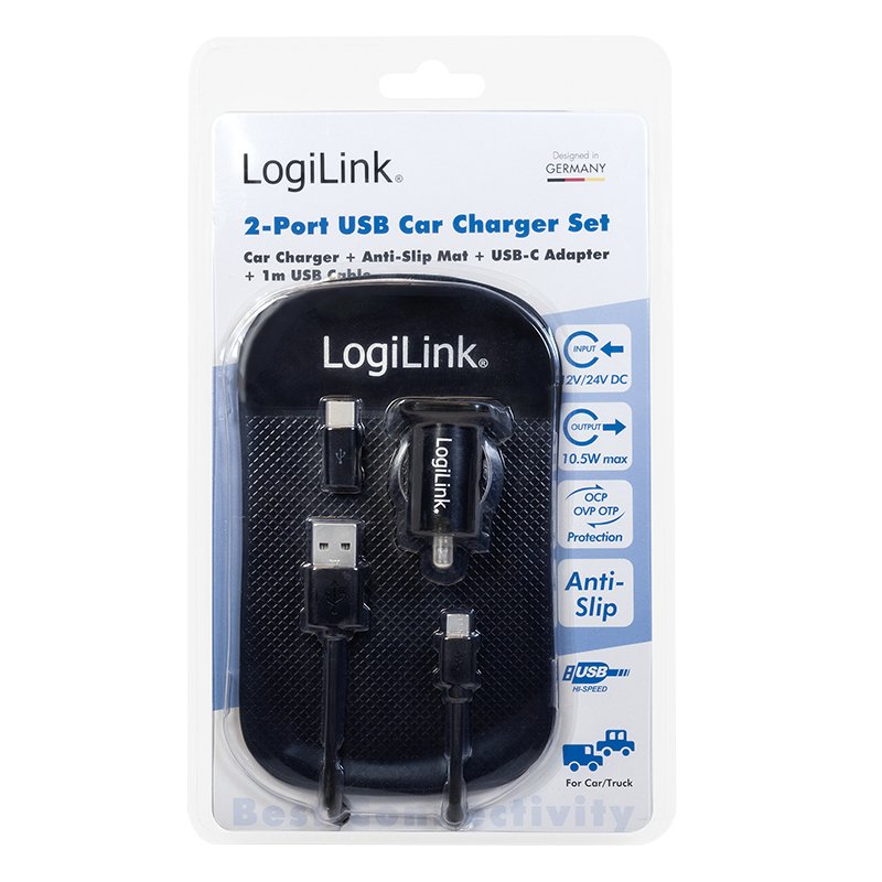 Logilink Pa0204 Cargador De Coche Usb 2-Port Negro Interior