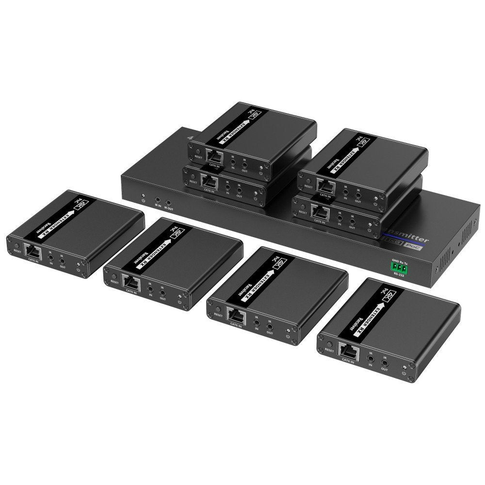 8-Way Hdmi Splitter With Extender On 4k Network Cable