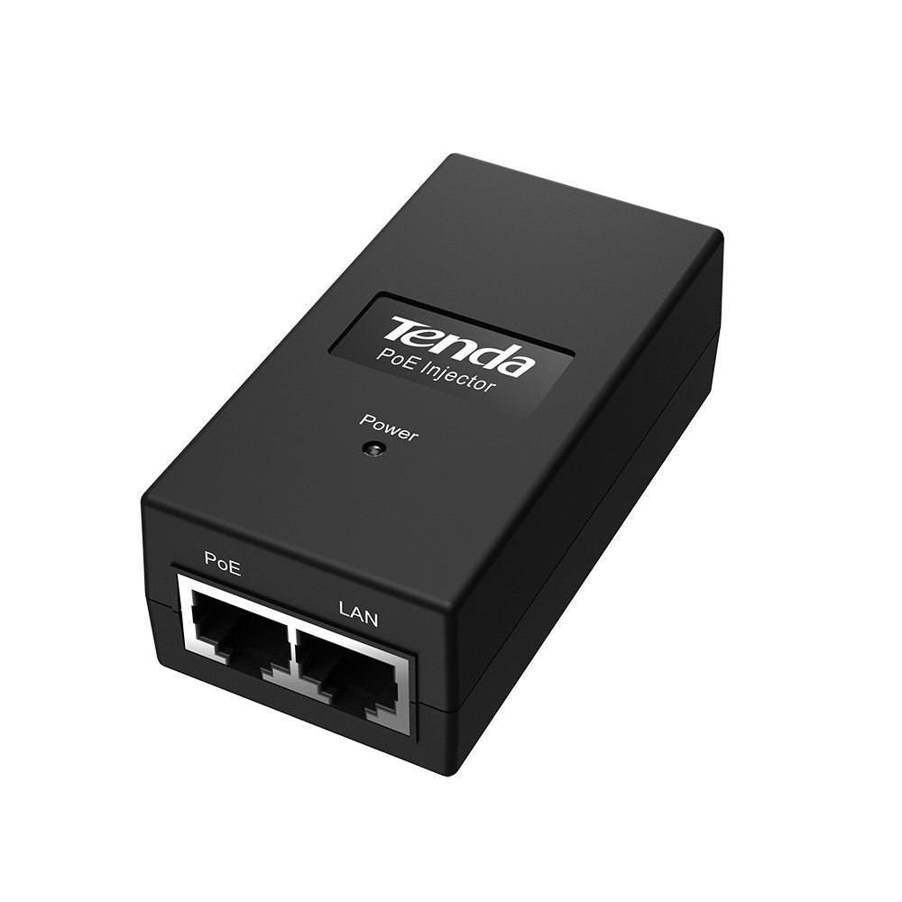 Tenda Inyector Poe Poe15f 2x Puertos Rj45 100/100pbps15 Gigabit 15w Hasta 100m Con Cables Cat. 5 O Superior