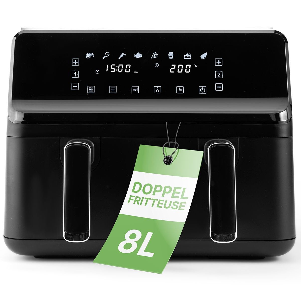 Clatronic® Double Hot Air Fryer 8l Airfryer Xxl Con 2 Cámaras Separadas Fr 3804 H