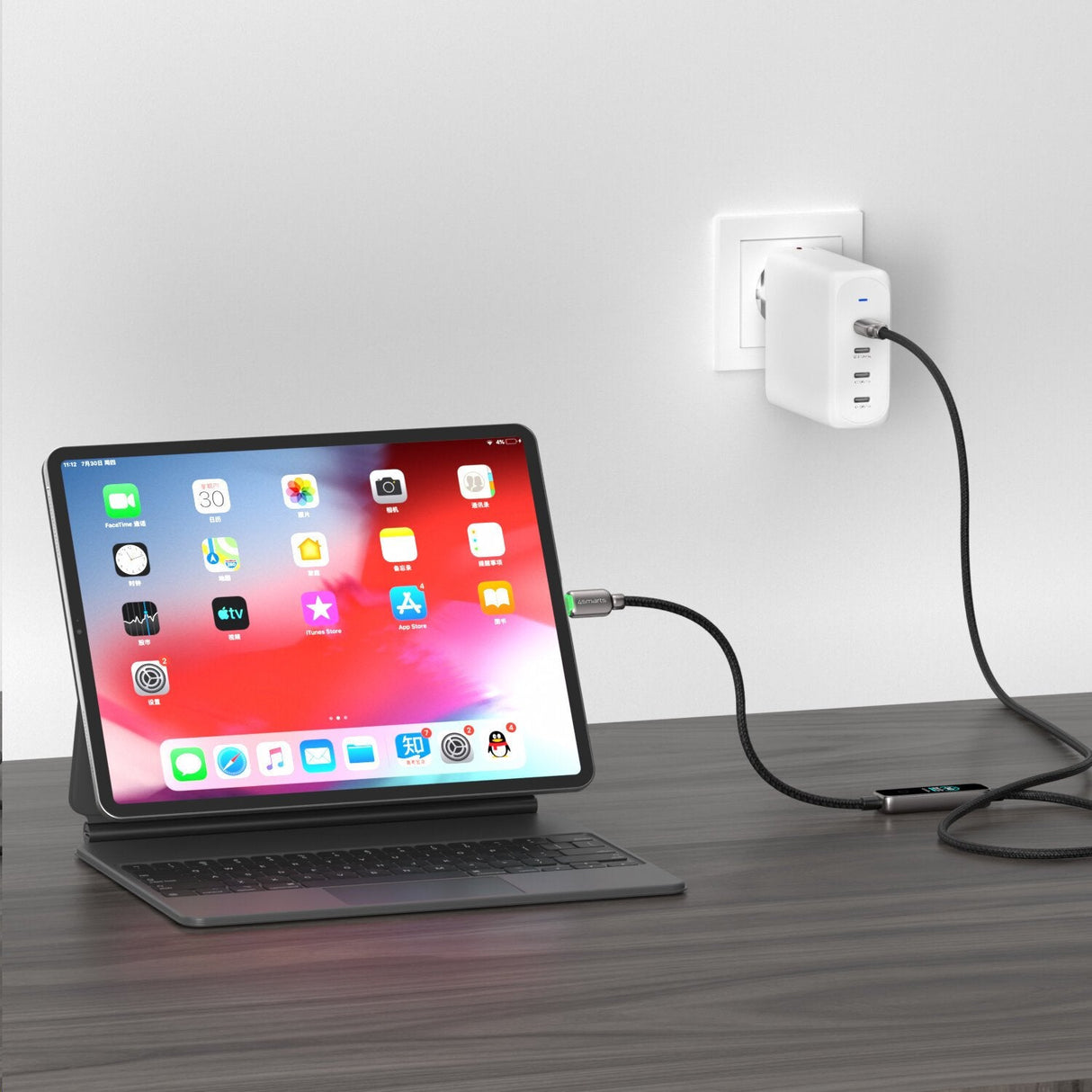 4smarts Usb-C Cable Screencord 240w 1,2m, Negro