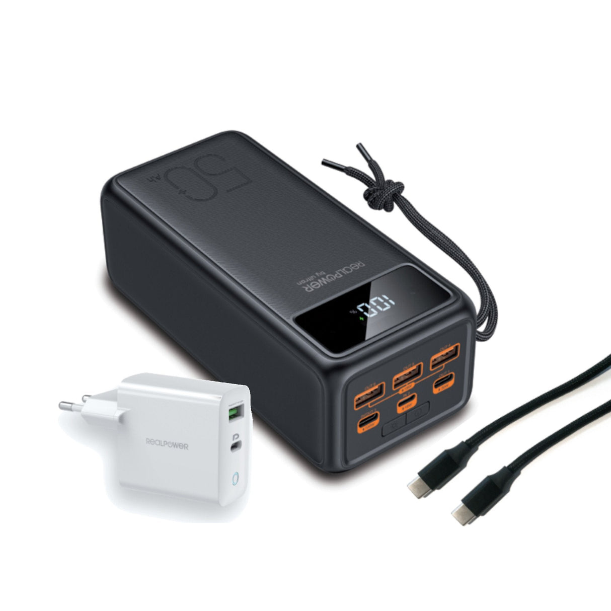 EAN 4040895010933 - RealPower PB-56000 PD PRO Polímero de litio 56000 mAh Negro imagen 2