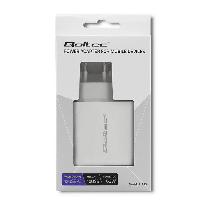 EAN 5901878517155 - Qoltec 51715 adaptador e inversor de corriente Interior 63 W Blanco imagen 2