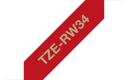 EAN 4977766770378 - Brother TZE-RW34 cinta para impresora de etiquetas Oro sobre rojo imagen 1