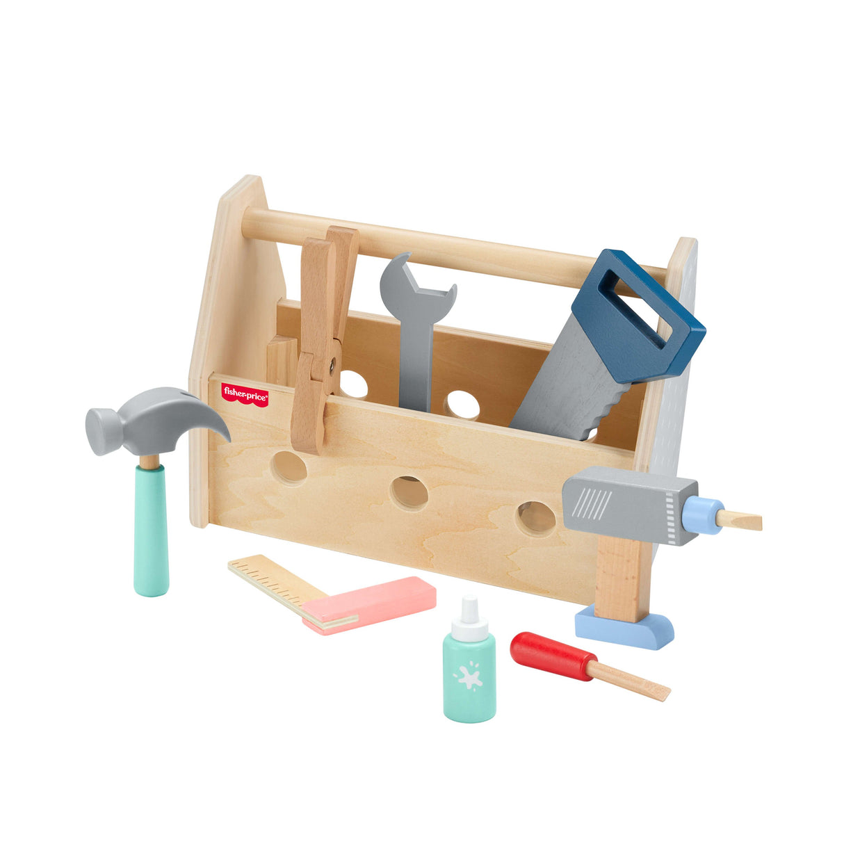 EAN 0194735246076 - Fisher-Price Wooden Tool Box Set imagen 5