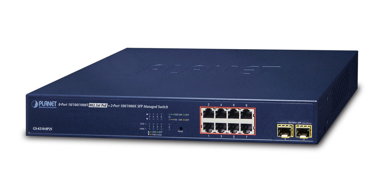 Planet Gs-4210-8p2s 8-Port Managed Switch
