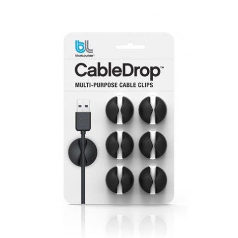 Bluelounge Cabledrop Abrazadera Para Cable Negro 6 Pieza(S)