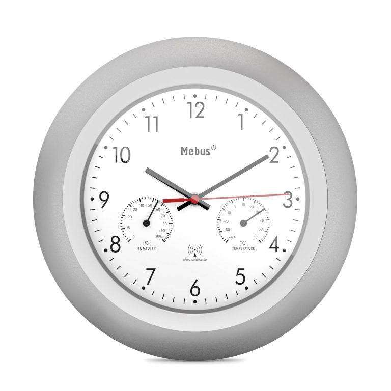 EAN 4007218194503 - Mebus 19450 reloj de mesa o pared Reloj digital Alrededor Plata, Blanco imagen 1