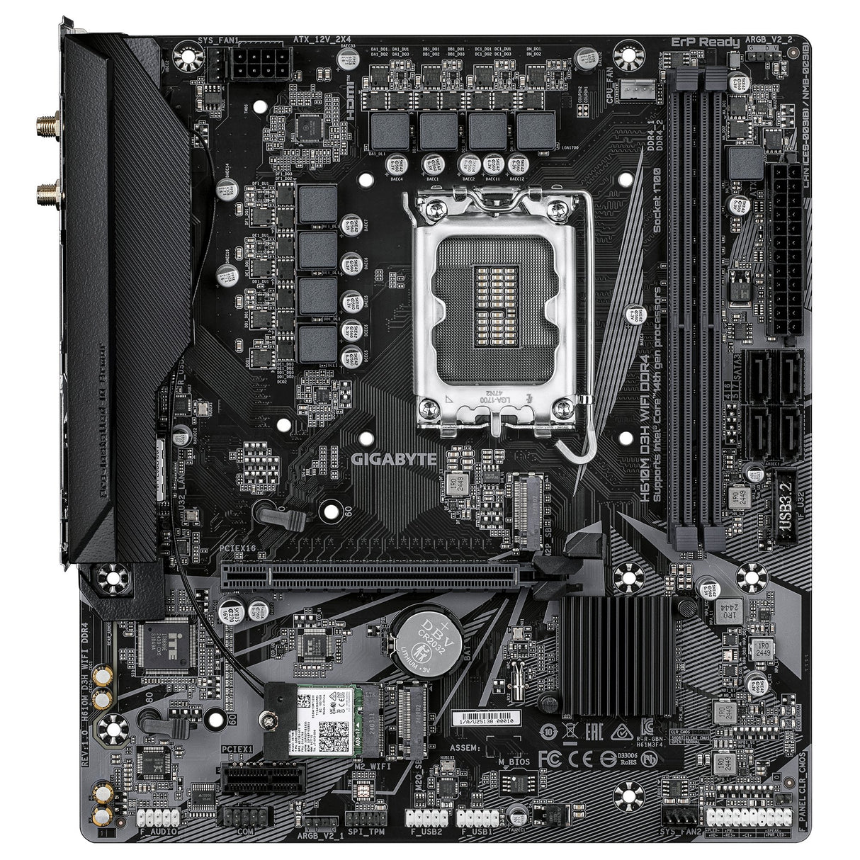 EAN 4719331871116 - GIGABYTE H610M D3H WIFI DDR4 placa base Intel H610 LGA 1700 micro ATX imagen 2