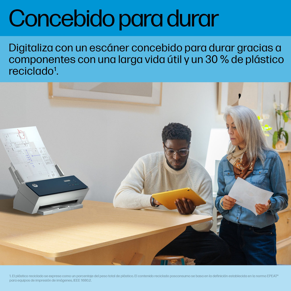 EAN 0198701400714 - HP ScanJet Enterprise Flow 9000 s1 Escáner alimentado con hojas 600 x 600 DPI A3 Azul, Blanco imagen 5