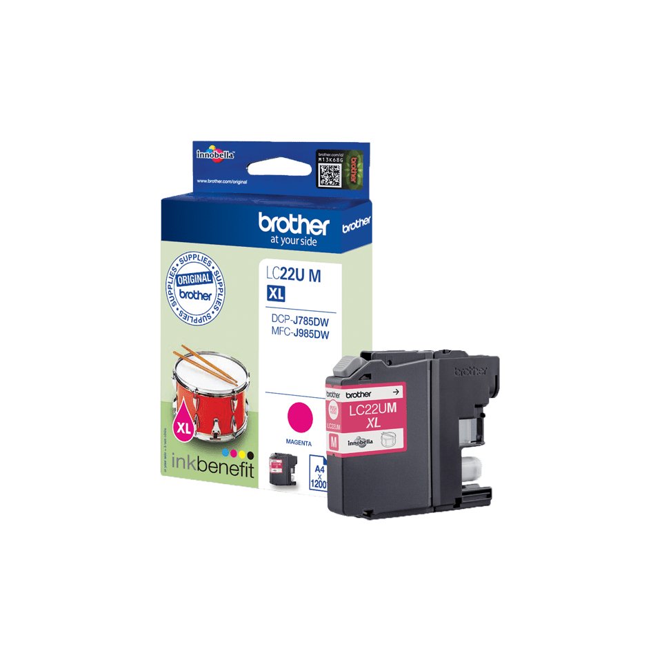 EAN 4977766760065 - Brother LC22UM cartucho de tinta 1 pieza(s) Original Alto rendimiento (XL) Magenta imagen 1