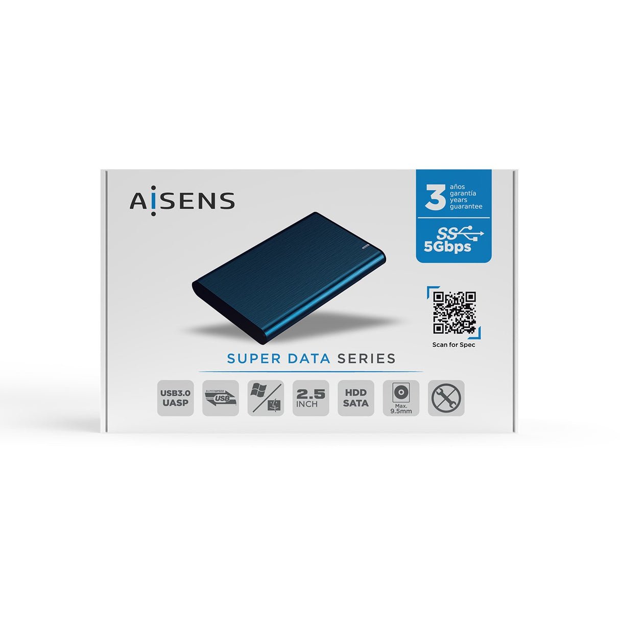 EAN 8436574706345 - AISENS ASE-2525PB caja para disco duro externo Caja de disco duro (HDD) Marina 2.5" imagen 6