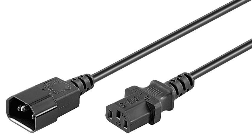 Black Power Cable C14f To C13m, 0,9m