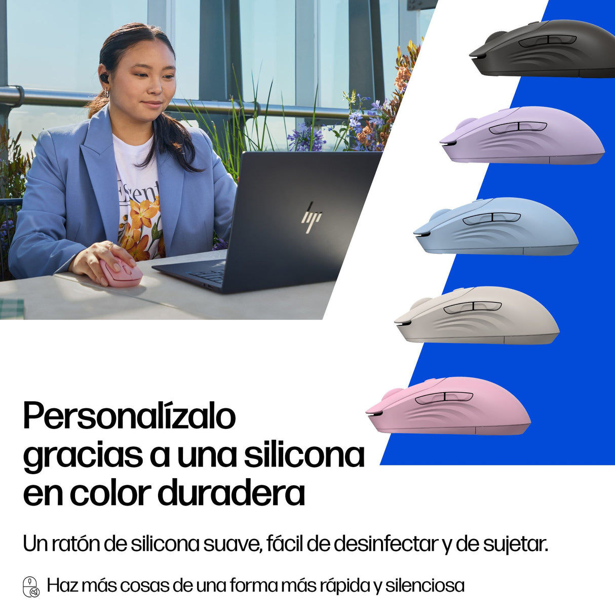 EAN 5715328149793 - HP 400 Quiet Blue Wireless Mouse ratón Hogar Ambidextro RF Wireless + Bluetooth 6000 DPI imagen 3