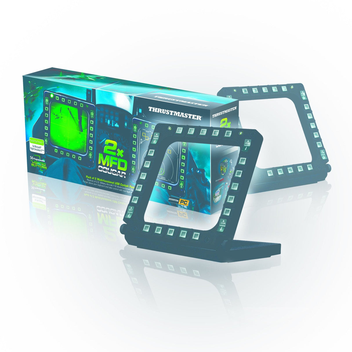 Thrustmaster Mfd Cougar Pack Thrustmaster Mfd Cougar Pack, Palanca De Mando, Pc, Alámbrico, Negro