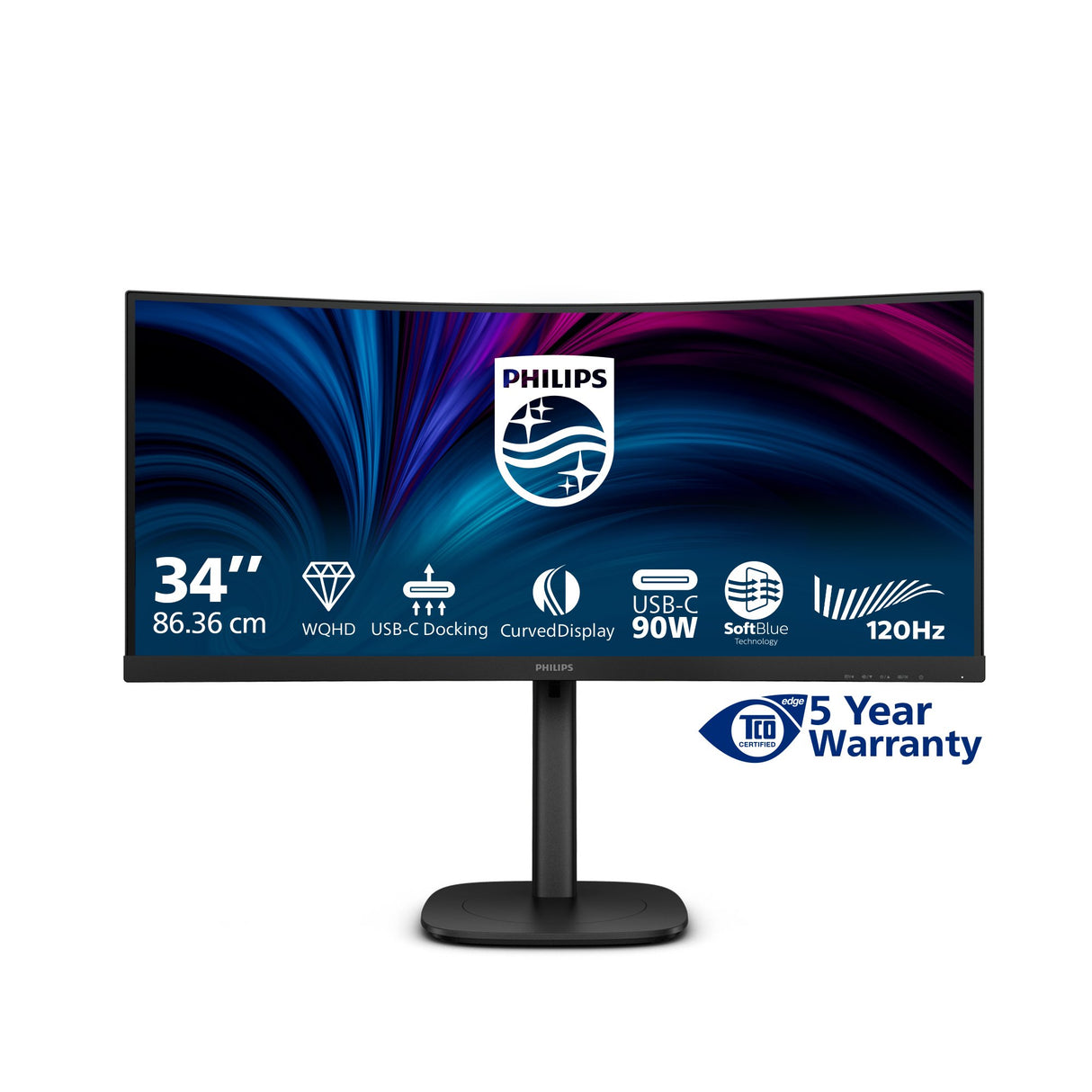 EAN 8721038002409 - Philips 3000 series 34B2U3600C/00 pantalla para PC 86,4 cm (34") 3440 x 1440 Pixeles Wide Quad HD LCD Neg imagen 3