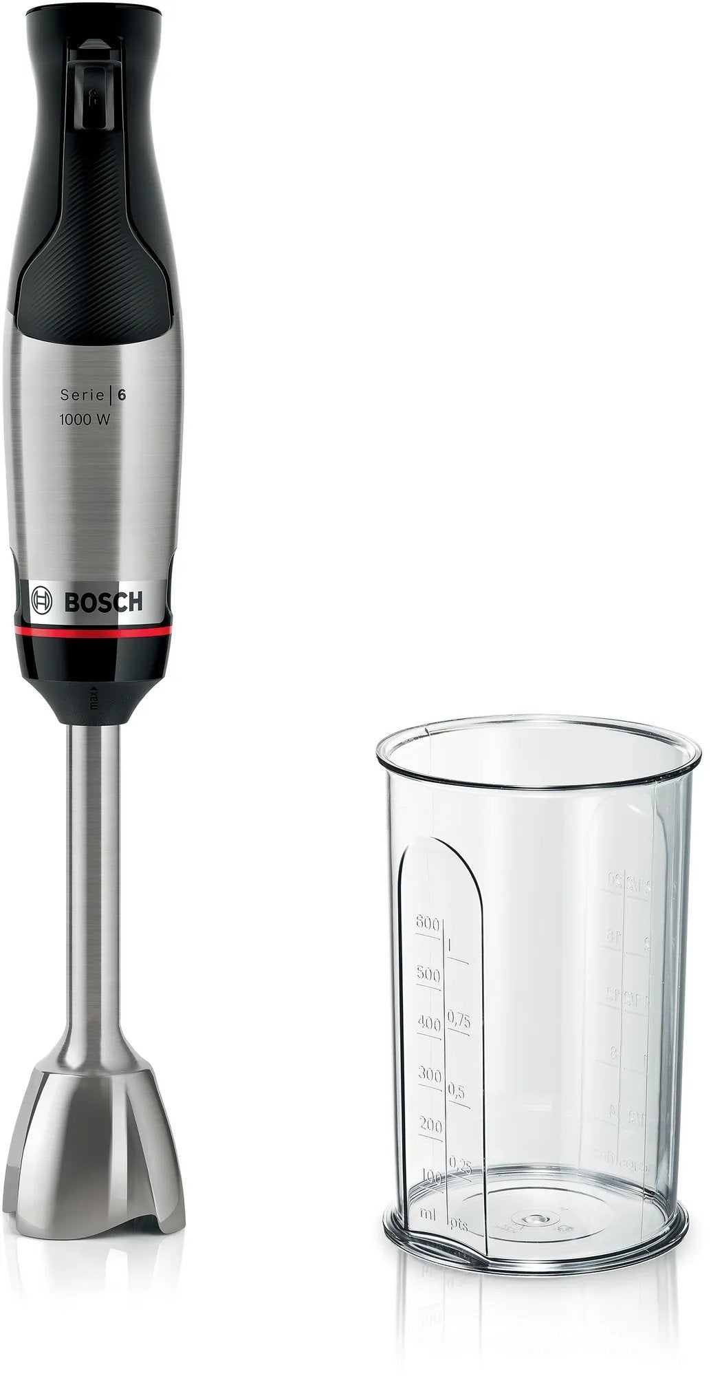 EAN 4242005340576 - Bosch Serie 6 MSM6M610 licuadora Batidora de inmersión 1000 W Negro, Acero inoxidable imagen 1