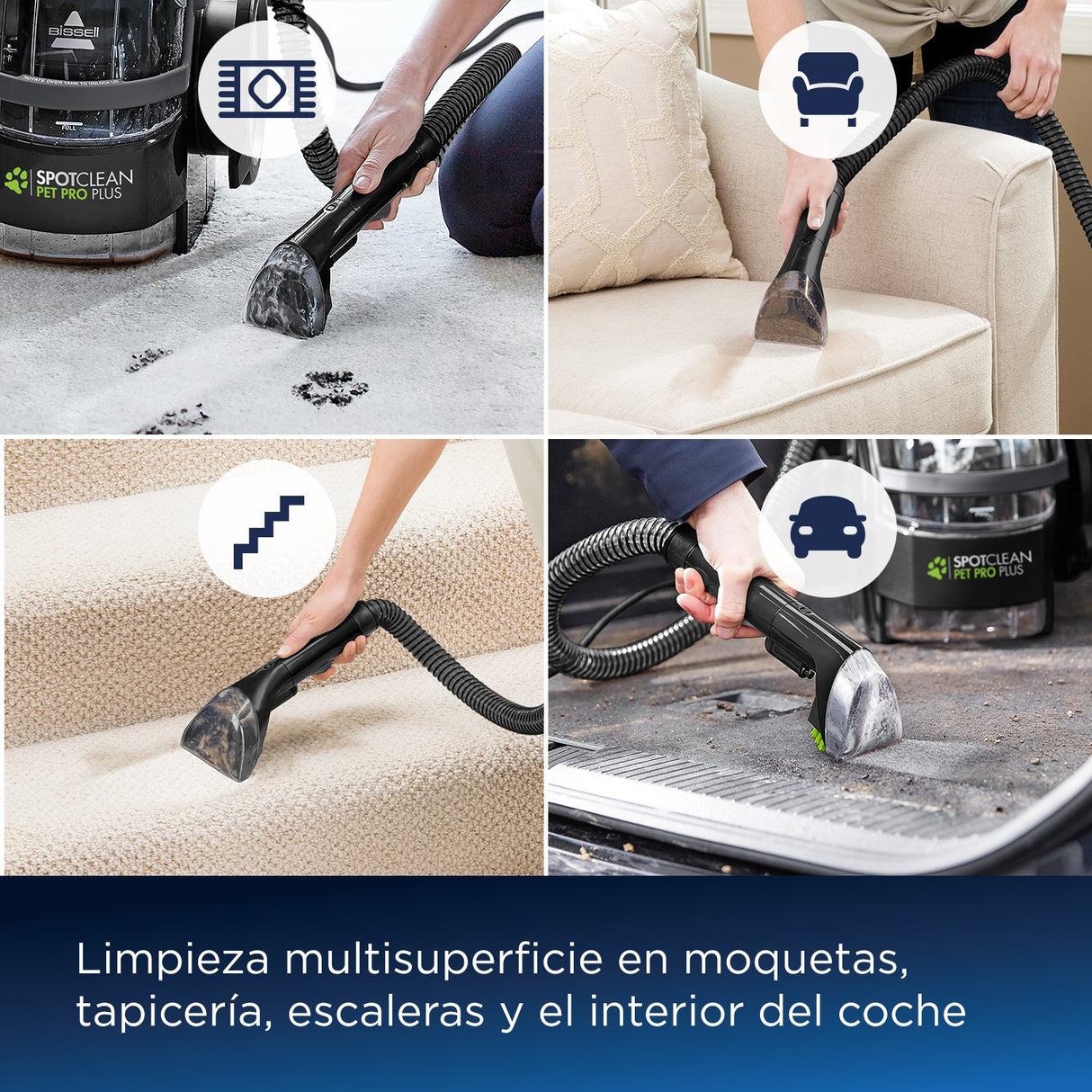 EAN 11120272369 - Bissell SpotClean Pet Pro Plus máquina de limpieza de alfombras De mano Profundo Negro, Transparente imagen 6