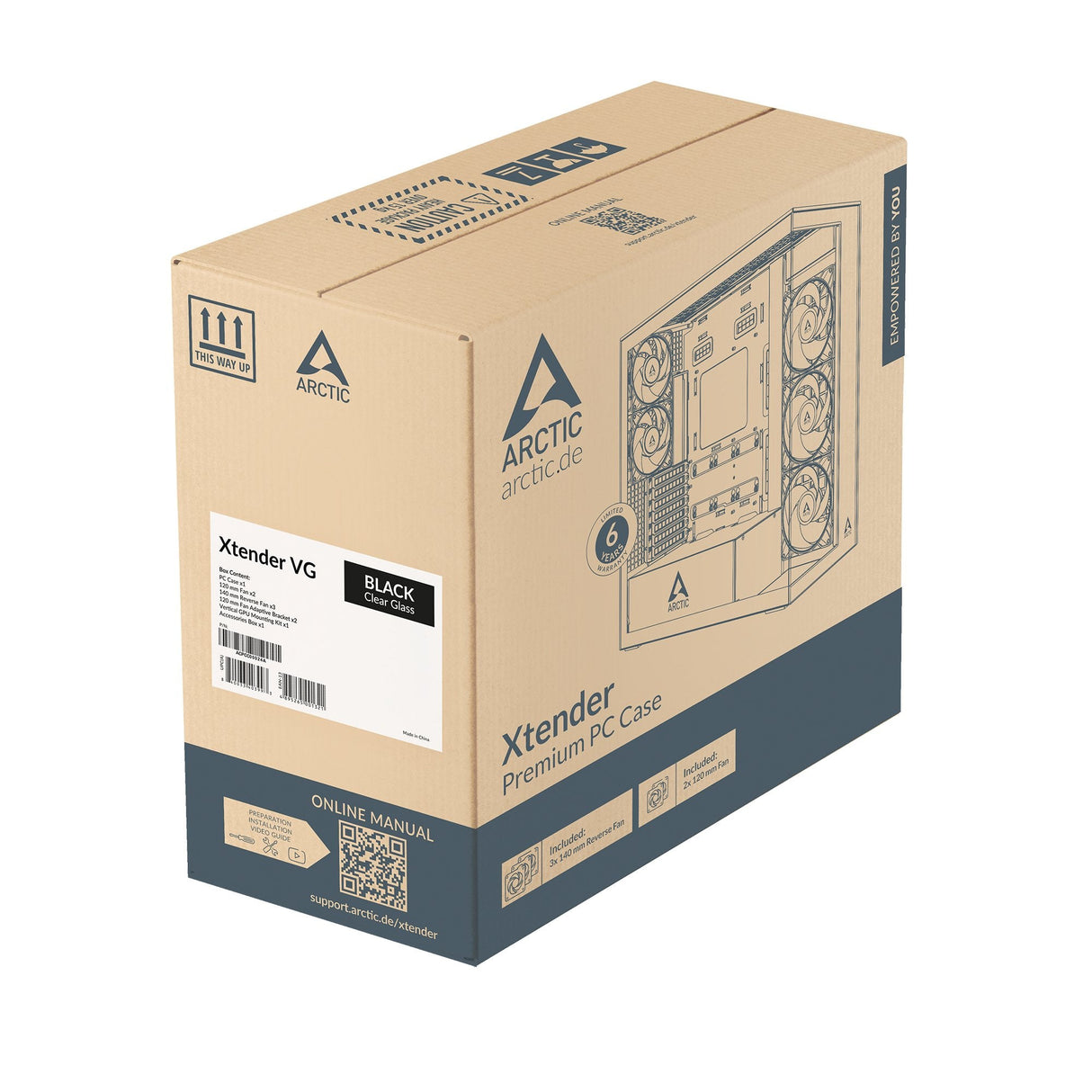 Caja Pc Arctic Xtender Vg (Negro, Tempered Glass X 2, Klar-Glas) Acpcc00024a