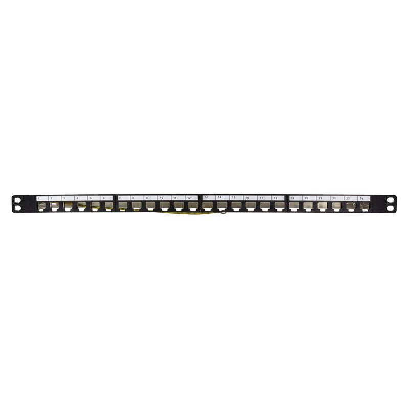 Patchpannel Keystone 24 Port 0.5 He Shielded. Negro Logilink
