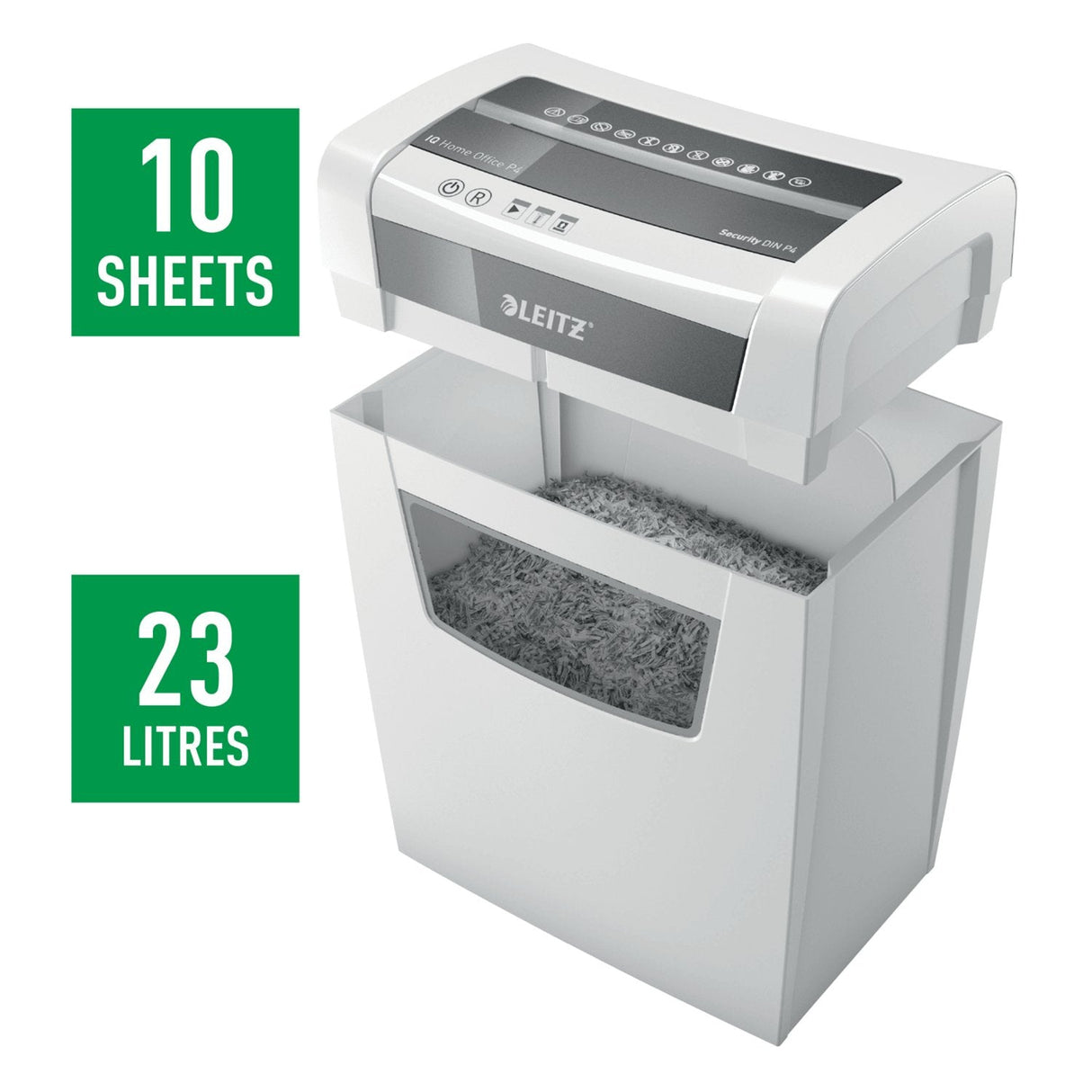 EAN 4002432118939 - Leitz IQ Home Office P-4 triturador de papel Corte en partículas 58 dB 22 cm Blanco imagen 5