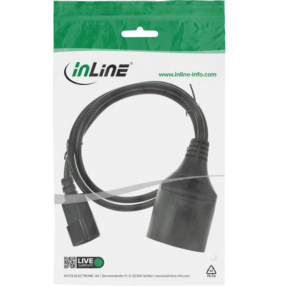 EAN 4043718281572 - InLine 16659M cable de transmisión Negro 3 m C14 acoplador Enchufe tipo F imagen 2