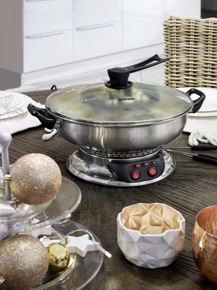 Unold Asia-Fondue, Acero Inoxidable, 1350 W, Ac 230v@50hz