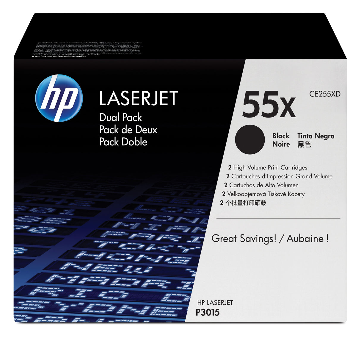 EAN 0885631277102 - HP 55X 2-pack High Yield Black Original LaserJet Toner Cartridges cartucho de tóner 2 pieza(s)imagen 1)