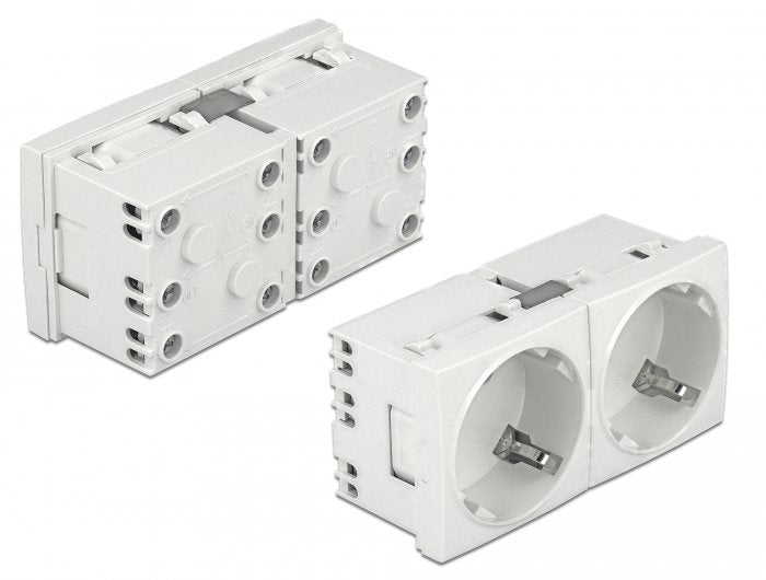 Toma De Corriente Delock Easy 45 Con Contacto De Puesta A Tierra, Disposición De 45 °, 2 Vías Expandible 45x45 Mm