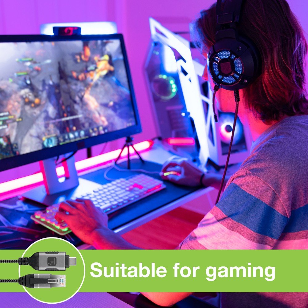 Cable Techly Usb-C Macho To Ethernet Rj45 Macho 1m