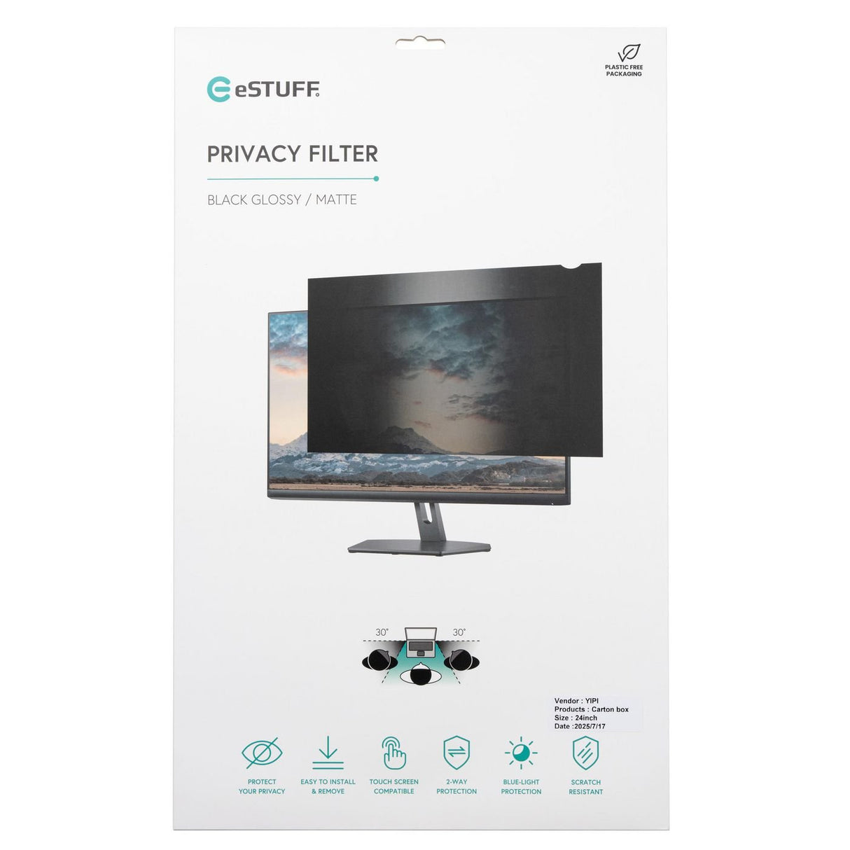 EAN 5715063082096 - eSTUFF GLBB551210680 filtro para monitor 139,7 cm (55") Filtro de privacidad para pantallas sin marco imagen 3
