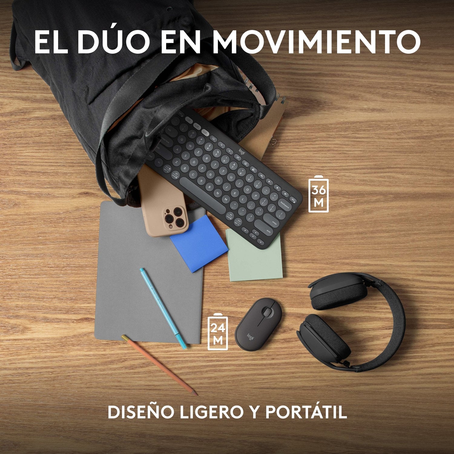Teclado Español Logitech Pebble 2 Combo  Ratón Incluido Universal Rf Wireless + Bluetooth Qwerty Grafito