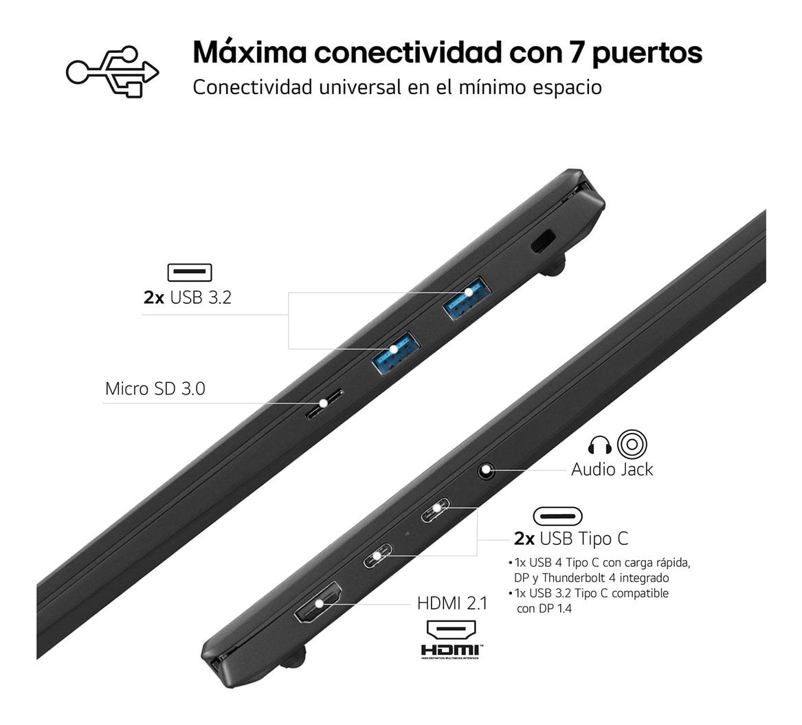 Portatil Lg 16zd90sp-A.Ax78b Ultra7 32gb 1tb Ssd