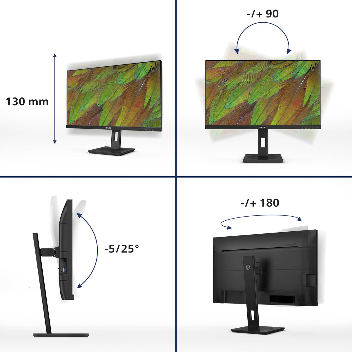 EAN 8721038001259 - Philips 3000 series 27B1U3900/00 pantalla para PC 68,6 cm (27") 3840 x 2160 Pixeles 4K Ultra HD LCD Negro imagen 3