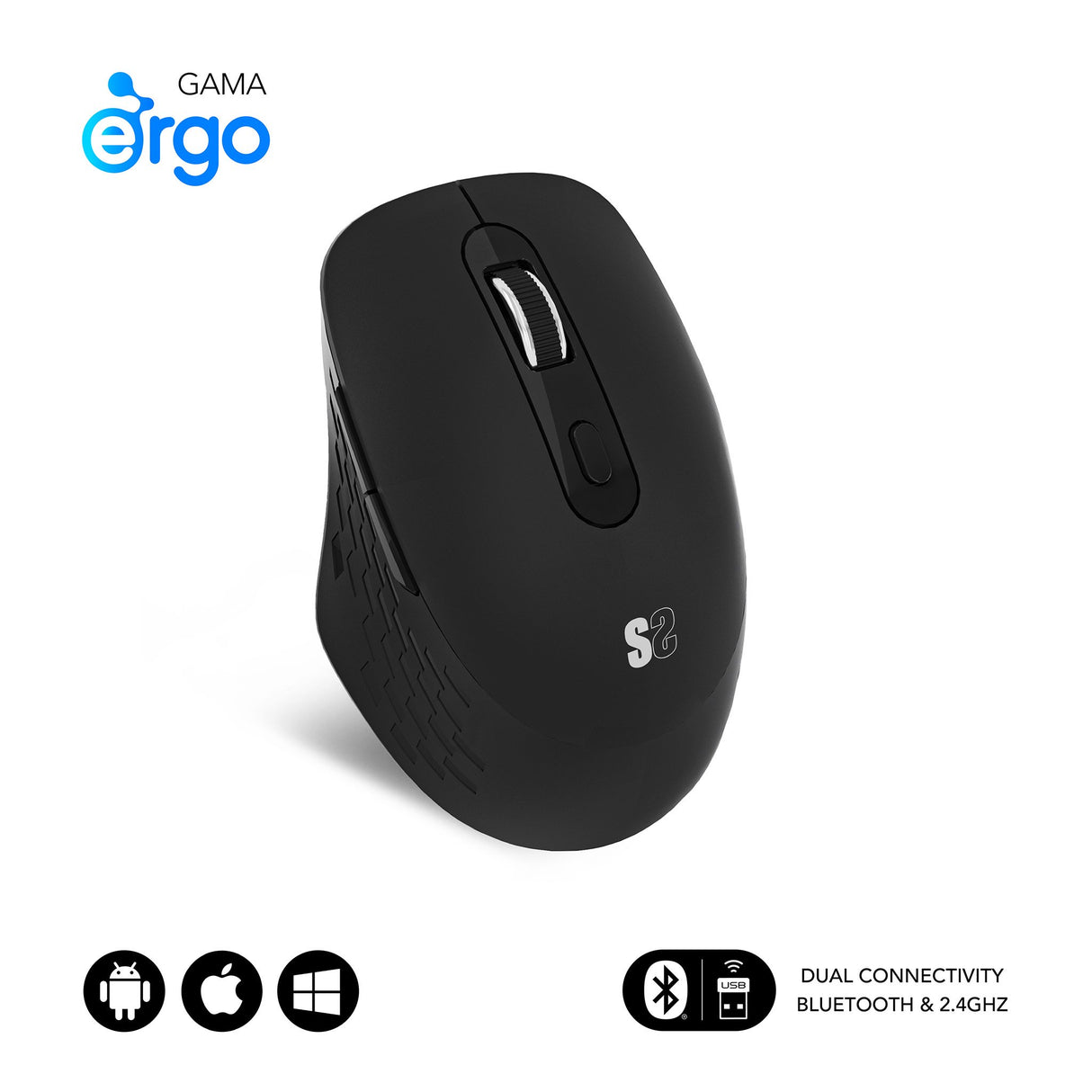 EAN 8436586742997 - SUBBLIM SUBMO-EDCUR01 ratón Universal mano derecha Bluetooth + USB Type-A Óptico 1600 DPI imagen 1