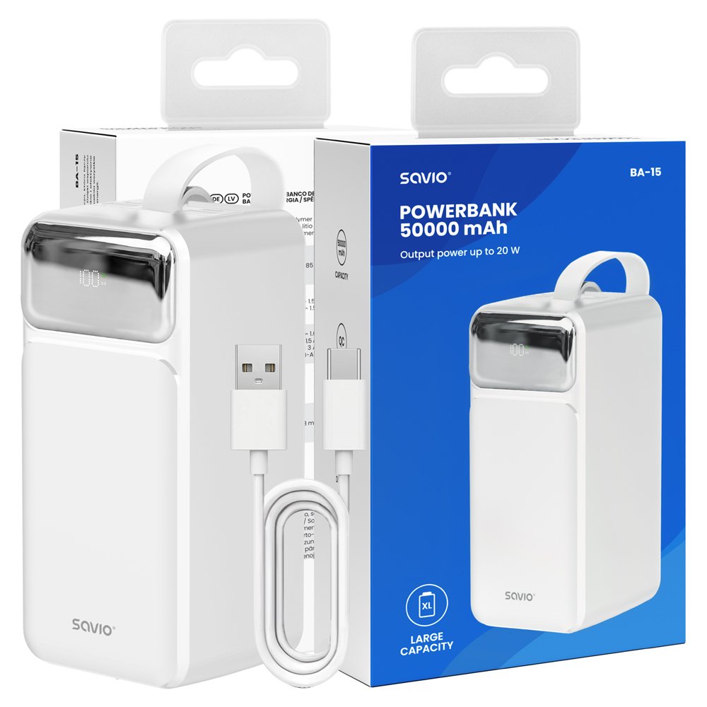 Powerbank Ba-15 50000 Mah Bialy