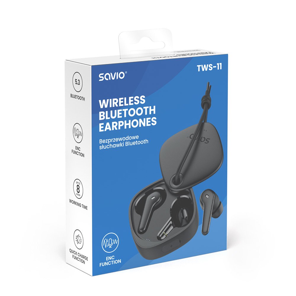 EAN 5901986048107 - Savio TWS-11 auricular y casco Auriculares True Wireless Stereo (TWS) Dentro de oído Llamadas/Música USB imagen 11