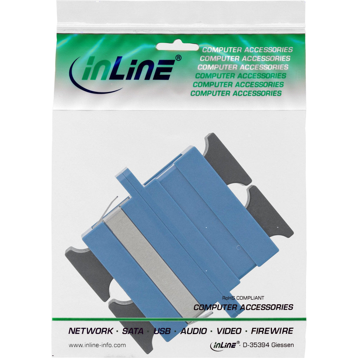 Adaptador De Fibra Óptica Inline Duplex Sc/Sc Monomodo Funda De Cerámica Azul