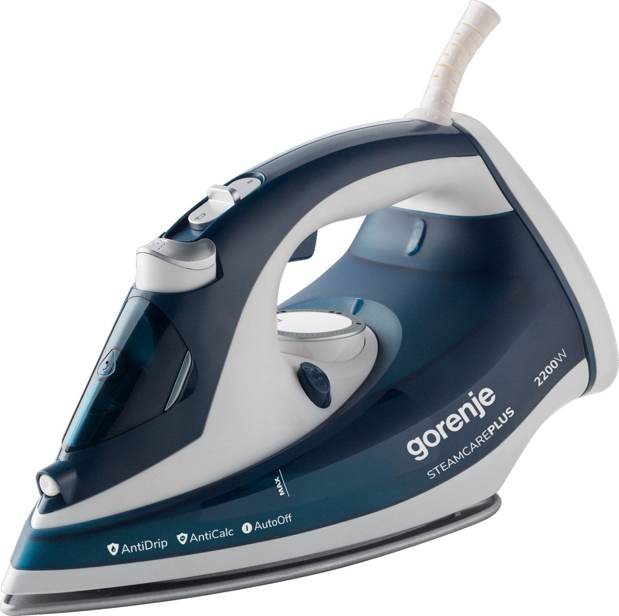 Gorenje Plancha De Vapor Sih2200tqc Plancha De Vapor, 2200 W, Capacidad Del Depã³sito De Agua 300 Ml, Vapor Continuo 30 G/Min, Azul/Blanco