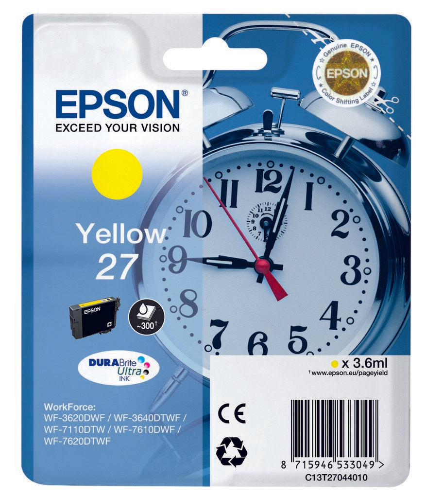 Cartucho Original Epson 27 Amarillo - C13t27044010 Ml-3.6pag-350