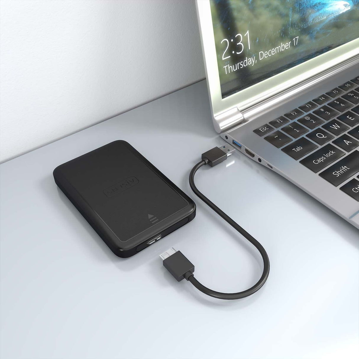 Aisens Caja Externa 2,5&Quot; Ase-2519b 9.5mm Sata A Usb 3.0/Usb3.1 Gen1, Negra