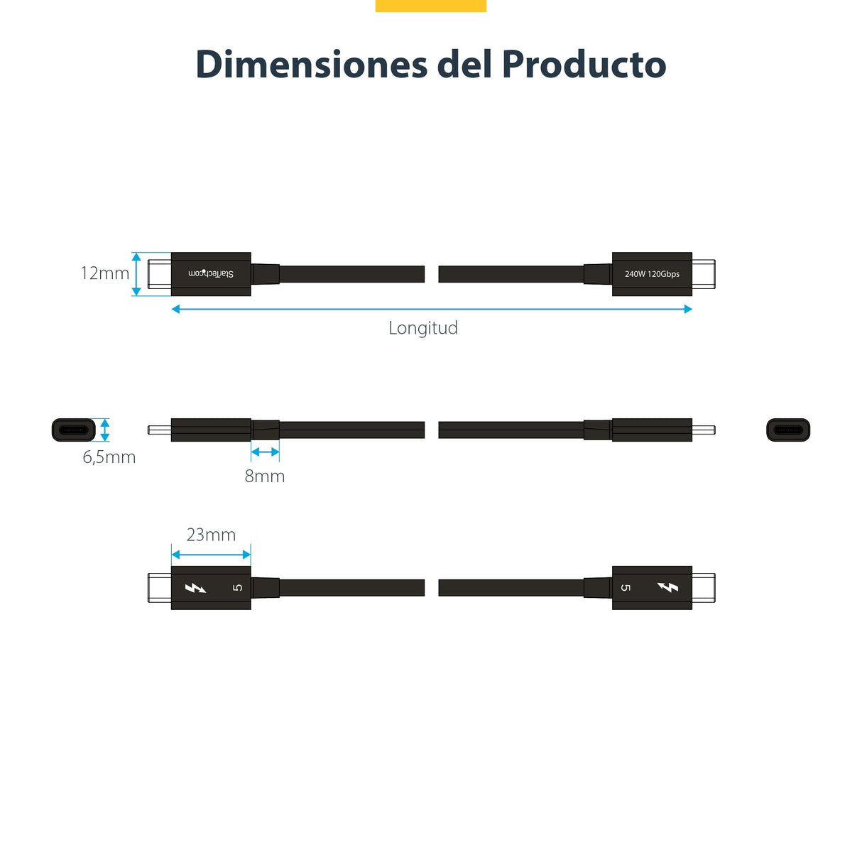 EAN 0065030910026 - StarTech.com TBLT5MM1M240W cable Thunderbolt 80 Gbit/s Negro imagen 14