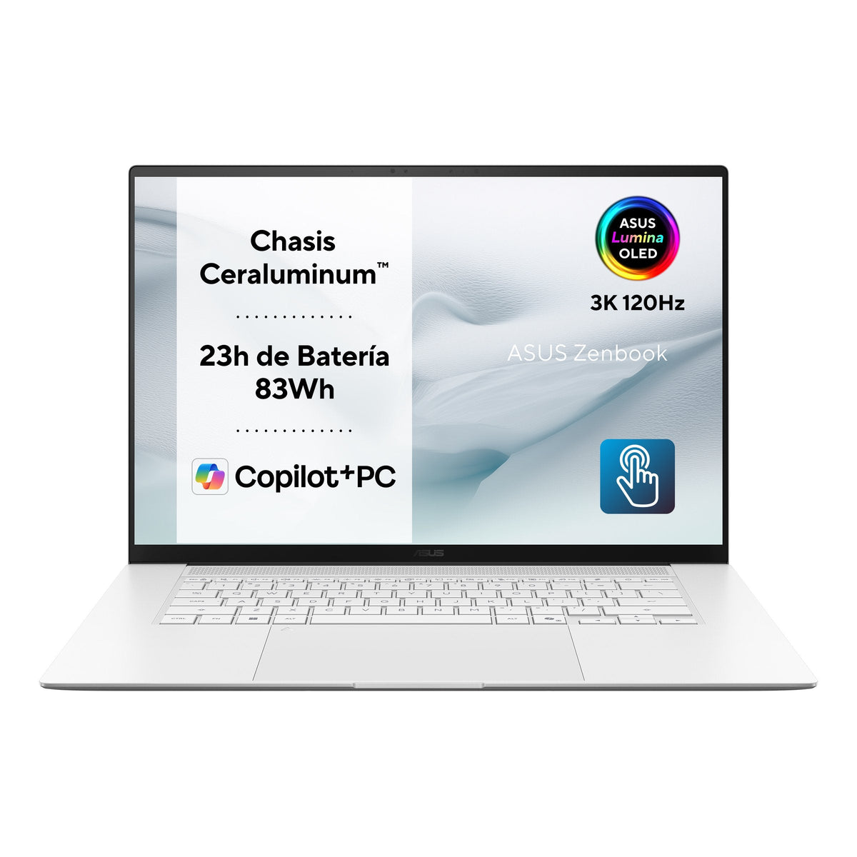 Portátil Asus Zenbook S 16 Um5606ga-Sr340w Copilot+ Pc, Ryzen Ai 9, 32gb, 1tb Ssd, 16" Oled, W11 - Blanco