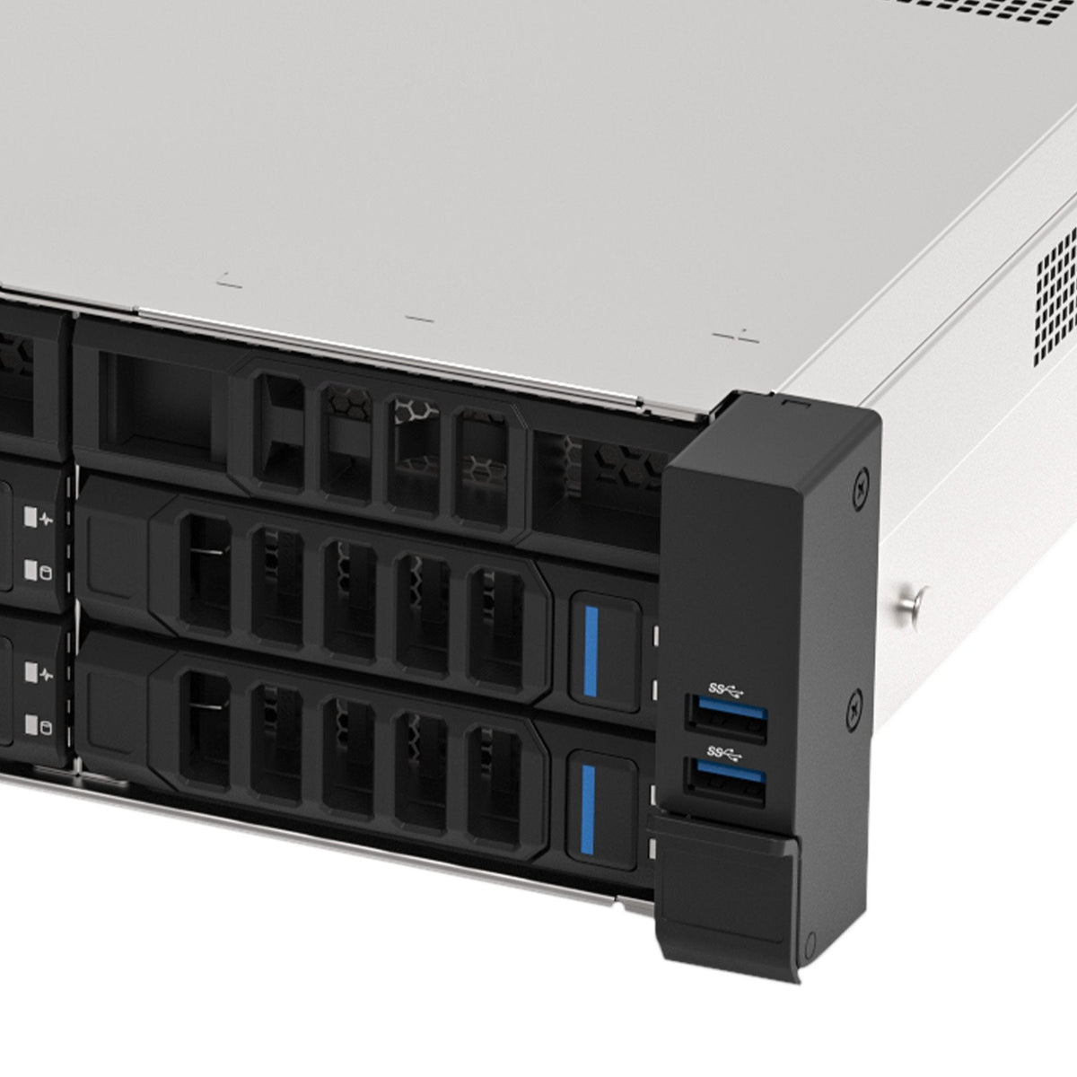 Caja Rack 19" Unykach 2u Sin Fuente Negro Plata 8 Bahias Hot Swap 2xusb3.0