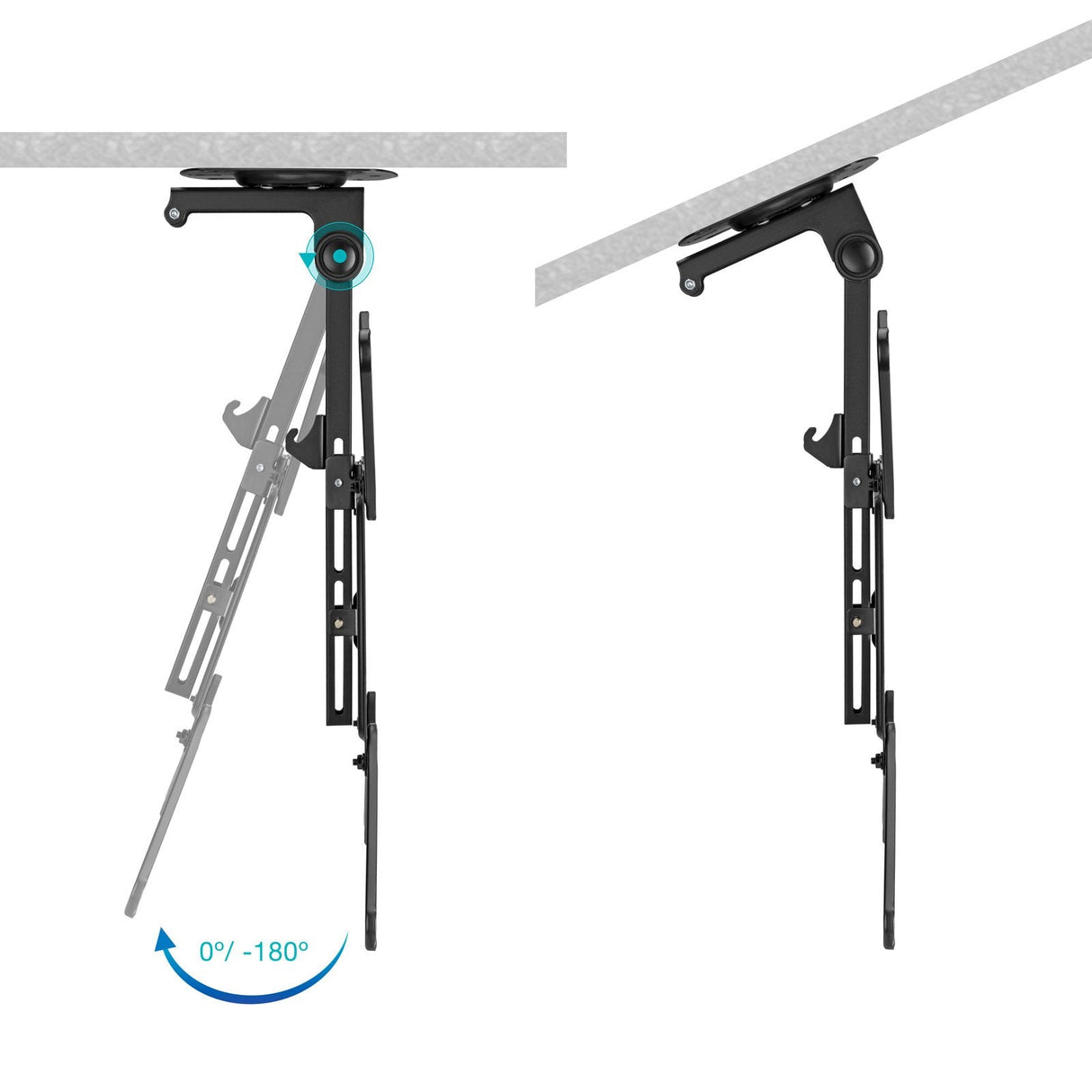 Tooq Soporte Techo Pantalla 23-55 Giro 180º - Inclinable - Negro