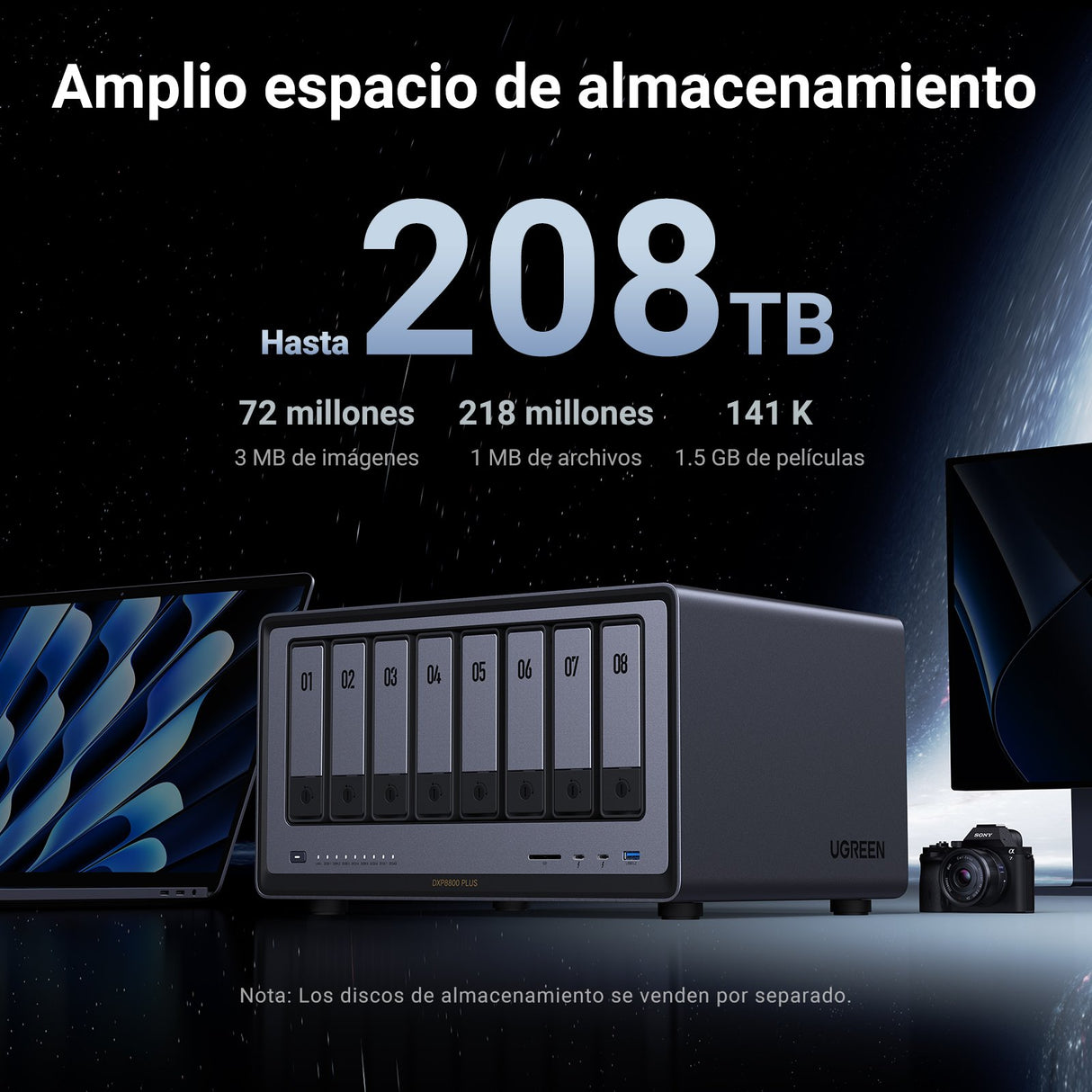 EAN 6941876231270 - Ugreen NASync DXP8800Plus NAS Escritorio Intel® Core™ i5 i5-1235U 8 GB DDR5 0 TB UGOS Pro imagen 3