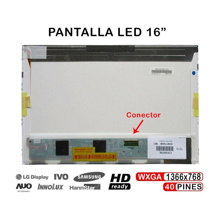 Pantalla Led De 16" Para Portátil Asus N61j N61 N61vg N61jv N52jv N61jv 16"